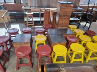 Large Set of Box Tables and Stools