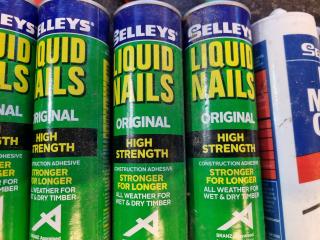 Selleys Liquid Nails & No More Gaps Tubes w/ Applicator Gun