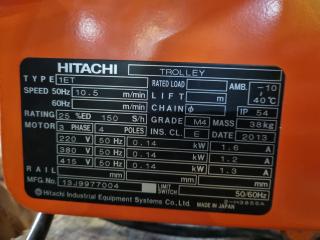 Hitachi 1-Ton Electric Chain Hoist & Beam Trolley