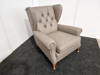 English Style Wingback Chair  - Leather