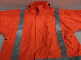 Bison Rigour Flame Retardant Lined Flourecent Safety Jacket, Size L