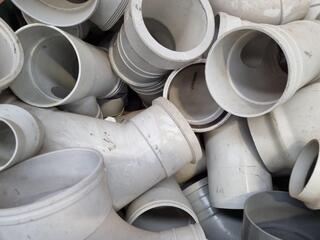 Assorted PVC Pipe Connectors, Fittings, w/ Steel Crate