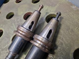 2x Laip BT40 Tool Holders w/ Morse Taper Drills