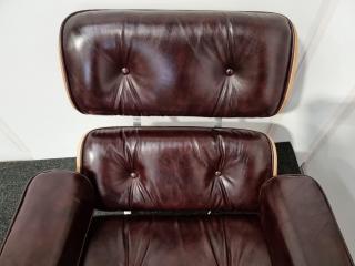 Eames Style Lounge Chair and Ottoman - Leather