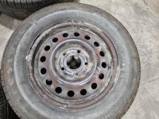 5x 15" Steel Wheels w/ Firestone 205/65R15 Tyres