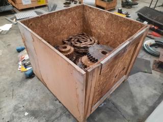 Crate of Industrial Chains and Chain Gears