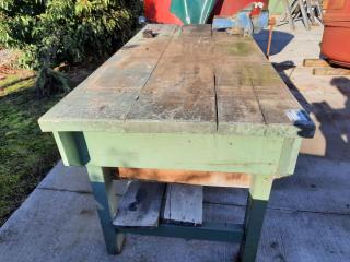 Wooden Workbench with Vice