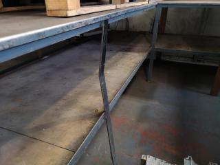 Large L-Shaped Corner Steel Workbench