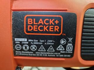 Black & Decker 254mm Single Bevel Slide Mitre Saw BES710-XE