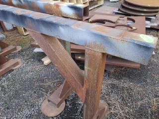 Pair of Large Heavy Steel Workshop Saw Horses