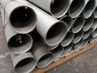 29x Steel Duct Flue Tubing Lengths, 125x1000mm Size