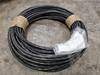 Roll of 7-Core 2.5mm Copper TPS Round Cable, 70m Length