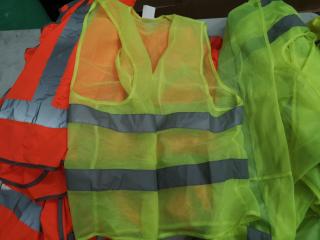 42x Worksite Visual Safety Vests, Orange & Yellow, Assorted Sizes