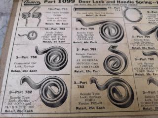 Antique 1933 Era Auveco Door Lock & Handle Spring Kit