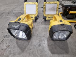 Large Assortment of Worksite Lights and Torches