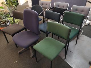 9x Assorted Office Desk & Reception Chairs