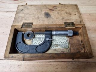 Vintage Shardlow Imperial Outside Micrometer, 1"-2"
