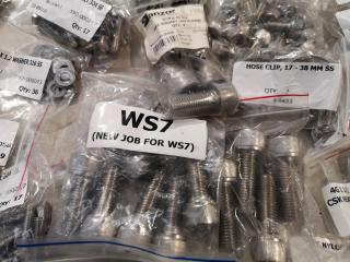 Stainless Steel Bolts, Nuts, Screws, Washers, Assorted Bulk Lot