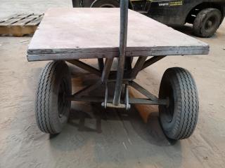 Heavy Duty 4-Wheel Workshop Flatbed Trolley Cart