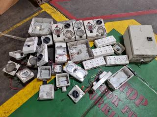 Assorted 3-Phase & Single Phase Switches, Breakers, Plugs, & More
