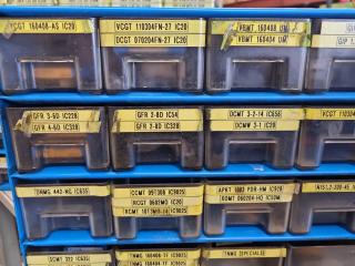 Assortment Milling Cutter Indexes Inserts w/ 3x Parts Drawer Units