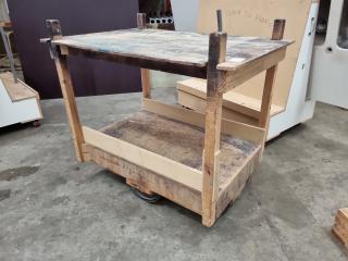 Wood Workshop Table Trolley
