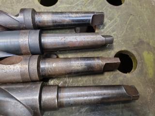 4x Morse Taper No.4 Drills, Large Metric Sizes