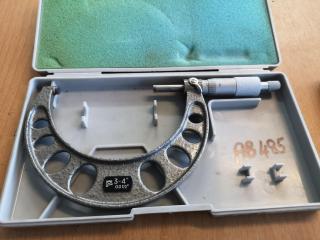 3x NSK 4" Imperial Outside Micrometers & 1x Mitutoyo Imperial Gauge Set