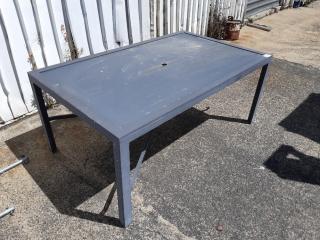 Blue Coloured Steel Workshop Table