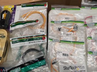 Assorted Lot of Computer & Network Cables, & More