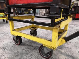 Industrial Mobile Bin Trolley w/1x Steel Material Storage Bin