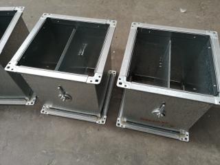 4x Commercial Ventilation Square Duct Dampers, 250mm Size