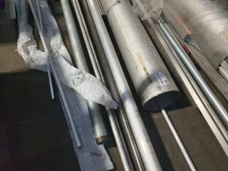 Large Lot of Short Stainless Pipe and Assorted Extrusion