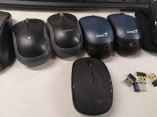 14x Assorted Wireless & USB Mice & Keyboards w/ Webcam