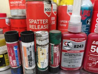 Assorted Lot of Industrial Adhesives, Anti-Seize, Lubricants, Sealants, & More