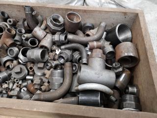 Assorted Lot of Threaded Pipe Fittings, Couplers, Elbows & More