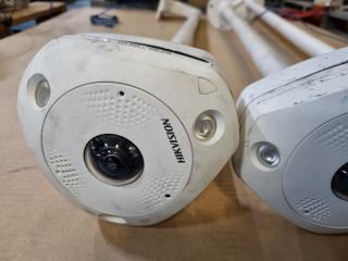 3x Hikvision Network Security Cameras w/ Pole Mounts