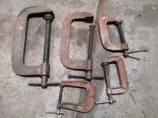 5x Vintage G-Clamps