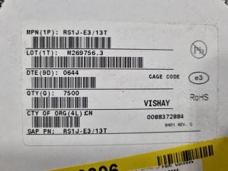 15,000x Vishay 600V Rectifiers RS1J-E3/13T, Bulk, New