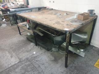 Steel Framed Workbench and Contents