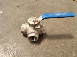 8x 3/4" 316 Stainless Steel T-Junction Ball Valves