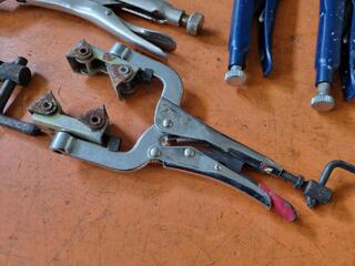 7x Assorted Vice Grip Type Clamps