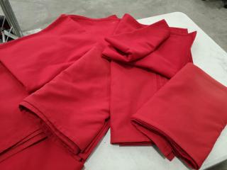 19x Red Restaurant Cafe Table Cloths Covers w/ Clips