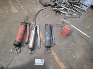 Assorted Grease Dispensers, and Spray Gun