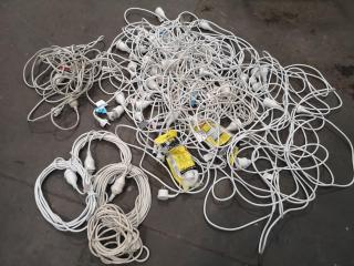 32x Indoor 10A Power Extension Leads Cables, Assorted Lengths