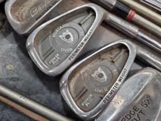 10x Assorted Golf Irons, Driver, Putter