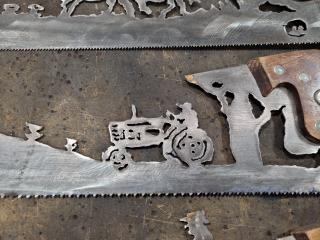 3x Vintage Hand Saw Artwork