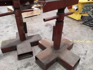3x Heavy Duty Workshop Material Support Roller Stands