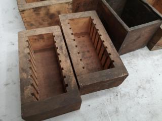 10x Assorted Wood & MDF Workshop Parts Bins