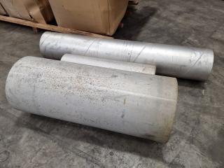 3x Large Diameter Stainless Steel Pipes